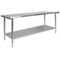 Emma and Oliver Stainless Steel 18 Gauge Prep and Work Table with Backsplash and Shelf, NSF